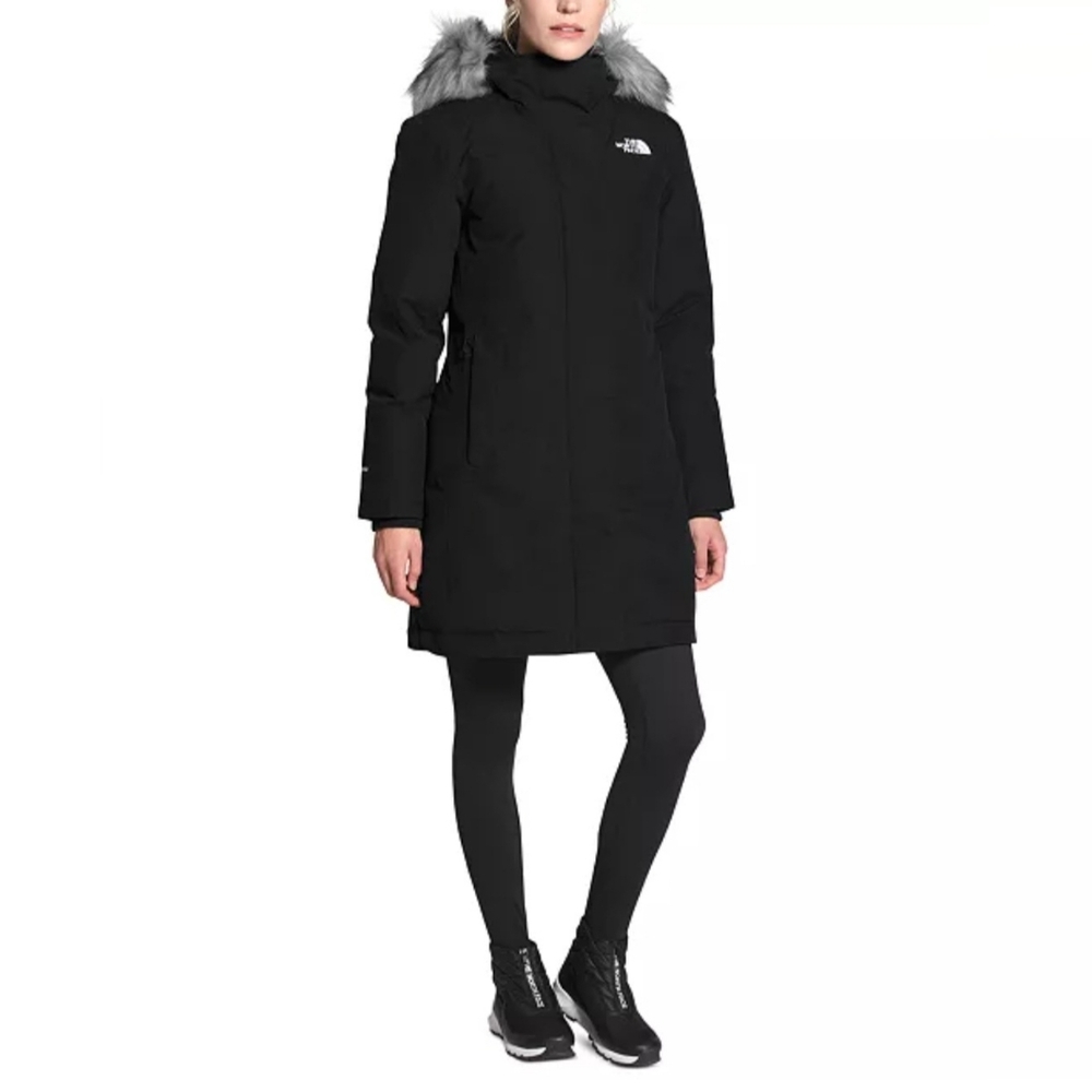 The North Face Women's 1X  Arctic Parka Black Down Winter Coat 600 Dry Vent $350